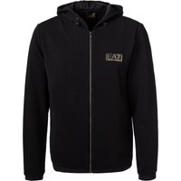 EA7 Herren Sweatjacke schwarz Mikrofaser unifarben von EA7