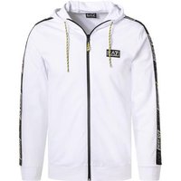 EA7 Herren Sweatjacke weiß Baumwolle Logo und Motiv von EA7