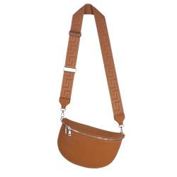 Bauchtasche Umhängetasche Crossbody-Bag Hüfttasche Kunstleder Italy-Design (Brown) von EAAKIE