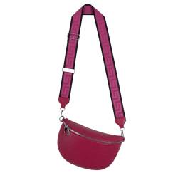 Bauchtasche Umhängetasche Crossbody-Bag Hüfttasche Kunstleder Italy-Design (Fuchsia) von EAAKIE