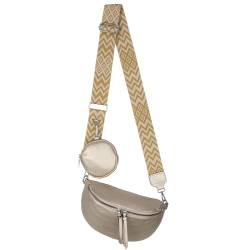 Bauchtasche Umhängetasche Crossbody-Bag Hüfttasche Kunstleder Italy-Design (Gold) von EAAKIE