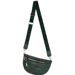 Bauchtasche Umhängetasche Crossbody-Bag Hüfttasche Kunstleder Italy-Design (Green) von EAAKIE