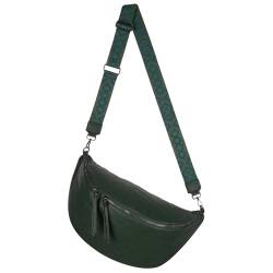 Bauchtasche Umhängetasche Crossbody-Bag Hüfttasche Kunstleder Italy-Design (Green) von EAAKIE