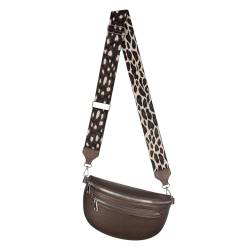 Bauchtasche Umhängetasche Crossbody-Bag Hüfttasche Kunstleder Italy-Design (PERL-Brown) von EAAKIE