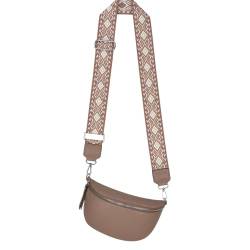 Bauchtasche Umhängetasche Crossbody-Bag Hüfttasche Kunstleder Italy-Design (PINK) von EAAKIE