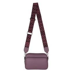 Bauchtasche Umhängetasche Crossbody-Bag Hüfttasche Kunstleder Italy-Design (Purple) von EAAKIE