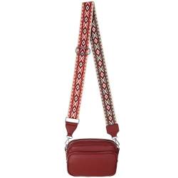 Bauchtasche Umhängetasche Crossbody-Bag Hüfttasche Kunstleder Italy-Design (RED) von EAAKIE