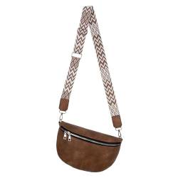 Bauchtasche Umhängetasche Crossbody-Bag Hüfttasche Kunstleder Italy-Design (TAN) von EAAKIE