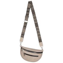 EAAKIE Bauchtasche Umhängetasche Crossbody-Bag Hüfttasche Kunstleder Italy-Design (BEIGE) von EAAKIE