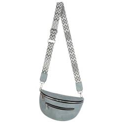 EAAKIE Bauchtasche Umhängetasche Crossbody-Bag Hüfttasche Kunstleder Italy-Design (L.BLUE) von EAAKIE