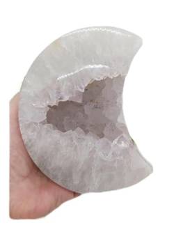EACTEL Balance 1000 g-1500 g Riesiger Flieder-Achat-Kristall mit Regenbögen und natürlichem Druzy-Halbmond-Glücksstein ZANLIIYIN von EACTEL