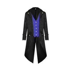 EACTEL Frack Herren,Viktorianischer Mantel Herren - Steampunk Gehrock Frack,Gothic Renaissance Mäntel Cosplay Kostüm Mittelalter für Männer Teenager von EACTEL