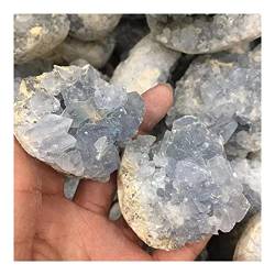 EACTEL Heilkristall, natürlicher roher Blauer Coelestin-Kristall-Edelstein, Geode, metaphysischer -Heilstein for Heimdekoration ZANLIIYIN von EACTEL
