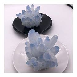 EACTEL Heilkristall 1pc natürliche Blaue Kristalle Quarz Cluster Freiform Reiki Steine ​​Zimmer Home Office Aquarium Dekoration Zubehör Edelstein ZANLIIYIN (Material : 460-560g) von EACTEL