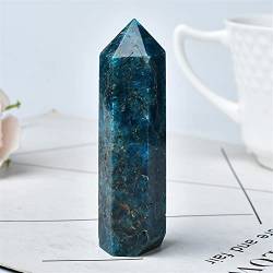 Reiki-Heilkristall, natürlicher dunkelblauer Apatit-Kristallpunkt, Heilstein, Obelisk, Quarzstab, Wohnkultur, Kraftstein-Ornament, kann for verwendet werden ZANLIIYIN ( Color : Dark Blue Apatite_60-70 von EACTEL