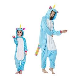 EAGEGOF Erwachsene Schlafanzüge Tier Kostüme Warm Overall Flanell Nachtwäsche Onesie Neuheit Jumpsuit Pyjama Tieranzüge Unisex (Blau-S) von EAGEGOF