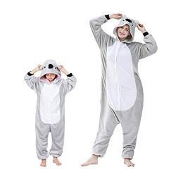 EAGEGOF Erwachsene Schlafanzüge Tier Kostüme Warm Overall Flanell Nachtwäsche Onesie Neuheit Jumpsuit Pyjama Tieranzüge Unisex (Grau-M) von EAGEGOF