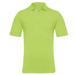 EAGEGOF Herren Shirts Kurzarm Tech Performance Golf Polo Shirt Standard Fit, Lindgrün, Mittel von EAGEGOF