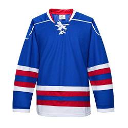 EALER Eishockey League-Sport-Trikot für Männer Training und Jungen, Erwachsene und Jugendliche - Blau - X-Large von EALER