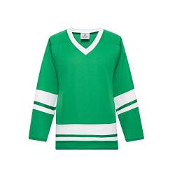 EALER H400 Series Blank Eishockey Übungstrikot League Trikot für Männer und Jungen - Senior und Junior - Erwachsene und Jugendliche, Kelly / Weiß, XL von EALER