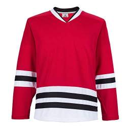 EALER H900 Series Ice Hockey League Team Color Blank Practice Jersey, E022#rot, klein von EALER