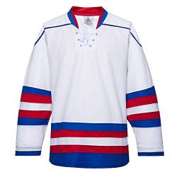 EALER H900 Series Ice Hockey League Team Color Blank Practice Jersey, E035#white, L von EALER