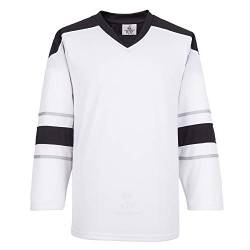EALER H900 Series Ice Hockey League Team Color Blank Practice Jersey, E063#white, L von EALER