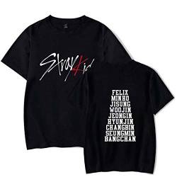 EAPHROWER Herren Damen Kpop Stray Kids Kurzarm T-Shirts Lose Oberteile Stilvoll Bedruckte Blusen BangChan Changbin Hyunjin Felix Seungmin Jeongin Jisung Minho von EAPHROWER