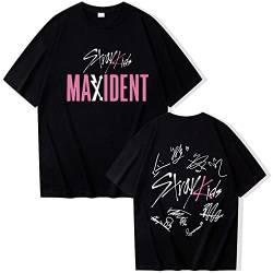 EAPHROWER Unisex Kpop Stray Kids Merch Kurzarm T-Shirts Neues Album Maxident Bedruckte Sommer Tshirt O-Neck Kurzarm Sleeve Top Lose Streetwear für Männer Frauen von EAPHROWER