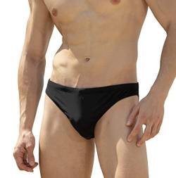 EASEJUICY Herren Bademode Sexy Bikini Solide Badehose Niedrige Taille Kordelzug, schwarz, Medium von EASEJUICY