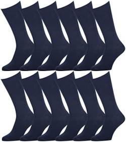 EASTON MARLOWE Premium Socken 12 Paar Gekämmte Baumwolle Herren Damen Navy Blau Dunkelblau Einfarbig 39-42 Business Freizeit #7-3 von EASTON MARLOWE