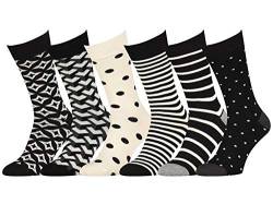 EASTON MARLOWE Socken Herren 43-46 6 Paar Baumwolle Nahtlos Schwarz Ecru Gemischte Muster #48 von EASTON MARLOWE