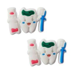 EASUROMOTO22 Zahn- und Zahnpasta-Zahnbürsten-Schuhanhänger – Set mit 2 medizinischen Versorgungen – Zahn- und Zahnpasta-Zahnbürsten-Schuhanhänger für Männer, Frauen, Jungen, Mädchen – von EASUROMOTO22