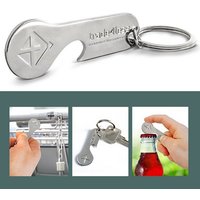 EAXUS Schlüsselanhänger 2in1 Einkaufswagenlöser mit Flaschenöffner aus Edelstahl (1-tlg), Rostfreier Einkaufswagenchip - Einkaufschip von EAXUS