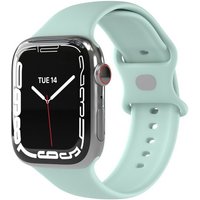 EAZY CASE Uhrenarmband Silicon Armband iWatch 9 8 7 6 5 4 3 2 1 SE Ultra, Sport Herren Damen Uhrenband Silikon Metallknopfverschluss Mintgrün von EAZY CASE