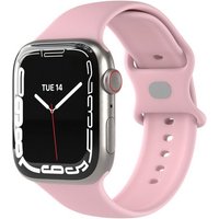 EAZY CASE Uhrenarmband Silicon Armband iWatch 9 8 7 6 5 4 3 2 1 SE Ultra, Uhrenband mit Druckverschluss Damen Herren Joggen Armband Silicon Rose von EAZY CASE