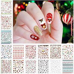 15 Blätter Weihnachts Nagel Aufkleber,EBANKU 3D Selbstklebende Schneeflocke Weihnachtsmann Schneemann Weihnachtsbaum Elch Nail Art Decals für Frauen Mädchen Kinder Christmas Nagel Dekorationen von EBANKU