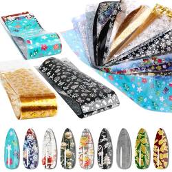 40PCS Nagel Kunst Sticker, EBANKU Weihnachten Nailart Transferfolie Nagelsticker Aufkleber Nagelfolie Transfer Sticker Nail Wraps Nagel Decals Nagelschmuck Nagel Kunst von EBANKU