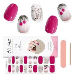 EBANKU 20 PCS Gel Nail Wraps Nagelsticker, Full Wraps Nagelaufkleber Cured Gel Nail Strips Gel Nagellack Aufkleber für Frauen Mädchen Dekoration (#13) von EBANKU