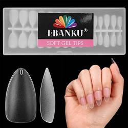 EBANKU 450 Stück Nagel Tips, Full Cover Soft Gel Tips Pre-Buff Fake Nail Tip No-File Nagelspitzen Harz Künstlich Nails Tips für Nagelstudios Starter DIY, 15 Größen (A) von EBANKU