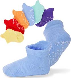 EBMORE Stoppersocken Kinder Baby Warme Antirutsch Dicke Socken für Jungen Kleinkinder Mädchen Anti Rutsch Baumwolle Geschenk Babysocken 6 Paar (Regenbogen-Stil （6 Paare）,1-3 Jahre) von EBMORE