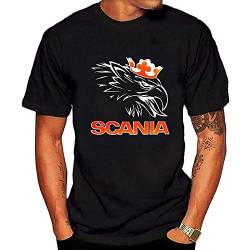 Casual T Shirts Scania Logo Men Round Neck Cotton Tops Black M von EBOLD