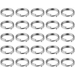 50 Stück Schlüsselring Schlüsselkette Ringe Klein Schlüsselanhänger Spalt Ring für Schlüssel Organisation, 10 mm, Silberne Farbe von EBOOT