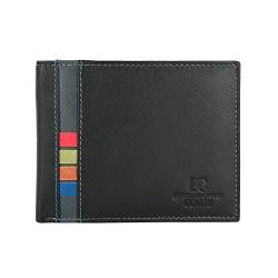 EC COVERI Herren-Geldbörse aus echtem Leder, mit Geldbörse und Box, Schwarz Nr9 von EC Contemporary Coveri