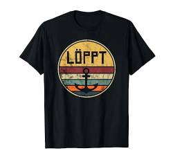 Löppt Outfit Geschenk Vintage Retro Plattdeutsch Norden T-Shirt von ECHT NORDDEUTSCH | Mode & Accessoires