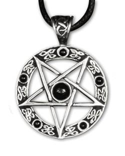 ECHT Pentagramm-Anhänger Silber und schwarzer Stein, Sterling-Silber, Ohne Stein von ECHT