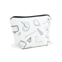 Tragbare Reise-Kosmetiktasche mit Cartoon-Muster, wasserdichte Waschtasche mit Reißverschluss für den Urlaub, Aufbewahrungstasche für Frauen und Mädchen, alm von ECLAYA