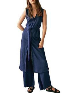 Ecoalf Damen SUNFLOWERALF Dress Woman Kleid Frau, Blue Indigo, S von ECOALF
