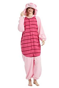 ECOCNACH Tier-Einteiler für Erwachsene, Unisex, Einteiler, Pyjama, Cosplay-Kostüm für Männer und Frauen, Ferkel Schwein, Large von ECOCNACH