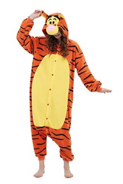 Tiger-M Tier Erwachsene Onesie Unisex Einteiler Cosplay Kostüm Schlafanzug für Männer Frauen von ECOCNACH